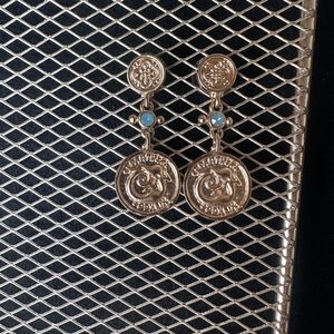 Spartina 449 Blue and Gold Dangle Earrings